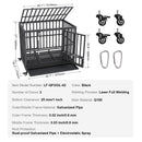 VEVOR 107 cm Smagas uzbūves suņu būda, 3 durvju suņu būda vidējiem un lieliem suņiem ar bloķējamajiem riteņiem un noņemamu paliktni