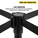 VEVOR cilvēku plūsmas kontroles statīvu komplekts 8 gab. ar 2 m izvelkamu melnu lenti, barjeru sistēma ar betona un metāla pamatni, viegli savienojama konstrukcija