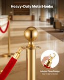 VEVOR samta virves 4 gab., 1,5 m sarkanas barjeras virves ar zelta āķiem, rindas organizēšanas virves pasākumiem, kinoteātriem, viesnīcām un atklāšanas pasākumiem