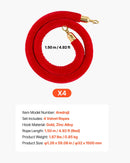 VEVOR samta virves 4 gab., 1,5 m sarkanas barjeras virves ar zelta āķiem, rindas organizēšanas virves pasākumiem, kinoteātriem, viesnīcām un atklāšanas pasākumiem