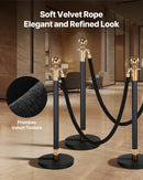 VEVOR samta virves 4 gab., 1,5 m melnas barjeras virves ar zelta āķiem, rindas organizēšanas virves pasākumiem, kinoteātriem, viesnīcām un atklāšanas pasākumiem