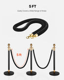 VEVOR samta virves 4 gab., 1,5 m melnas barjeras virves ar zelta āķiem, rindas organizēšanas virves pasākumiem, kinoteātriem, viesnīcām un atklāšanas pasākumiem