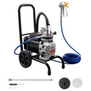 VEVOR bezgaisa membrānas krāsas smidzinātājs, 1100 W ratiņu tipa smidzinātājs, 151,7 bar augstspiediens, ar pagarinājuma stieni, tīrīšanas adatu un suku, piemērots iekštelpu un āra krāsošanai - ZEMLETES.LV