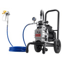 VEVOR bezgaisa membrānas krāsas smidzinātājs 1500 W, ratiņu tipa krāsošanas iekārta ar 2800 PSI augstu spiedienu, pagarinātāju, tīrīšanas adatu un birsti, iekšdarbiem un ārdarbiem