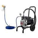 VEVOR bezgaisa membrānas krāsas smidzinātājs 1500 W, ratiņu tipa krāsošanas iekārta ar 2800 PSI augstu spiedienu, pagarinātāju, tīrīšanas adatu un birsti, iekšdarbiem un ārdarbiem