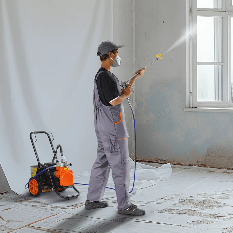 Ratiņu tipa bezgaisa krāsošanas pistole ar membrānas sūkni, 1700 W