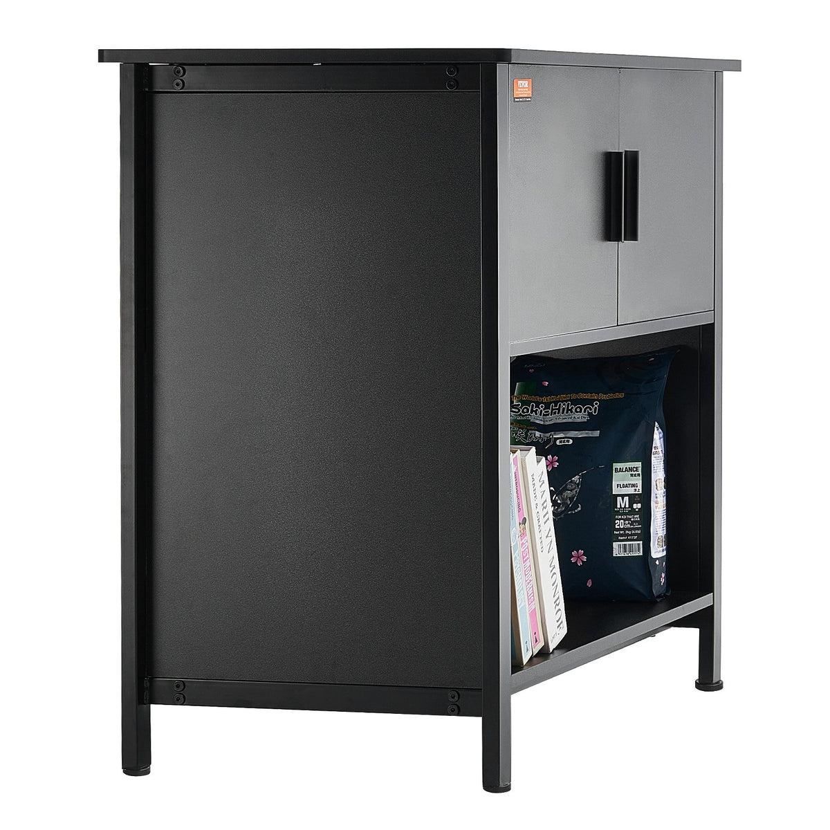 VEVOR akvārija statīvs ar skapīti un elektrobloku, tērauds un MDF, 151 l, līdz 152 kg, melns