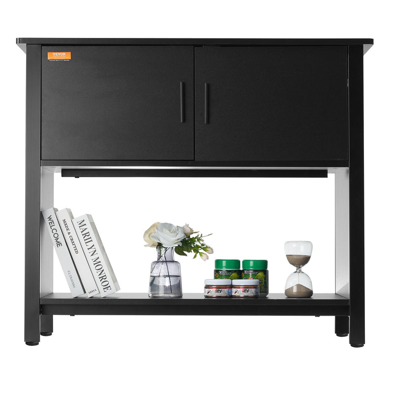 VEVOR Akvārija statīvs 151 l, tērauds un MDF, ar skapīti un elektrobloku, melns, 152 kg slodze