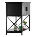 VEVOR Akvārija statīvs 110 l, tērauds un MDF, ar skapīti un elektrobloku, melns, 110 kg slodze