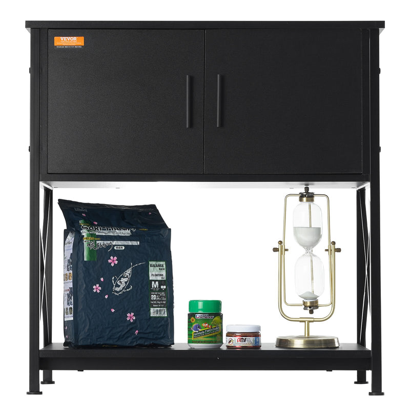 VEVOR Akvārija statīvs 110 l, tērauds un MDF, ar skapīti un elektrobloku, melns, 110 kg slodze