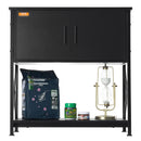 VEVOR Akvārija statīvs 110 l, tērauds un MDF, ar skapīti un elektrobloku, melns, 110 kg slodze