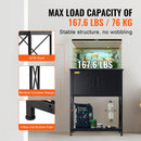 VEVOR 75 litru akvārija statīvs ar skapīti un iebūvētu barošanas paneli, tērauds un MDF, melns