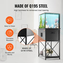 VEVOR 75 litru akvārija statīvs ar skapīti un iebūvētu barošanas paneli, tērauds un MDF, melns