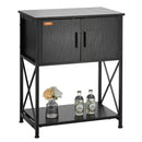 VEVOR 75 litru akvārija statīvs ar skapīti un iebūvētu barošanas paneli, tērauds un MDF, melns