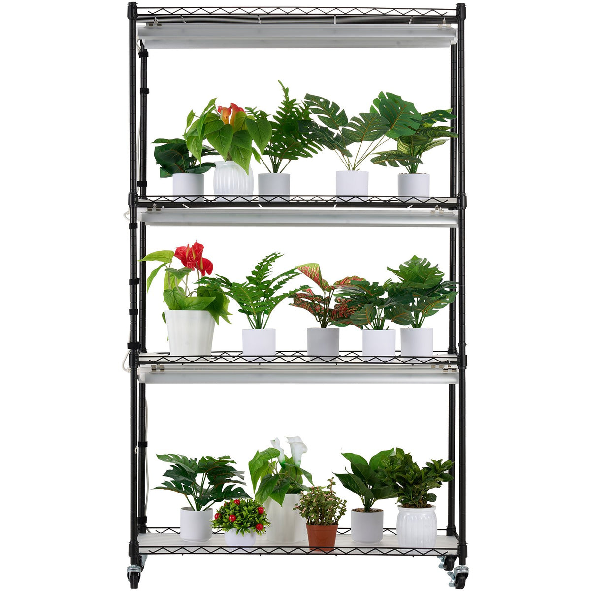 VEVOR Indoor Plant Growing Shelf with Grow Light, 4 Tiers, 180W, 150 cm