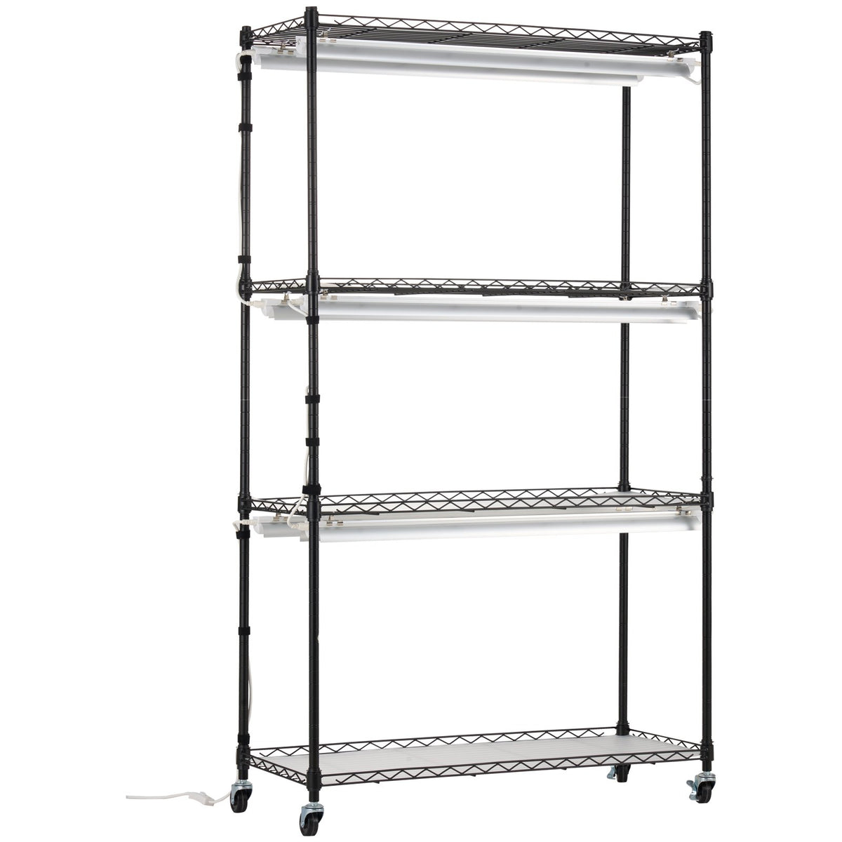 VEVOR Indoor Plant Growing Shelf with Grow Light, 4 Tiers, 180W, 150 cm