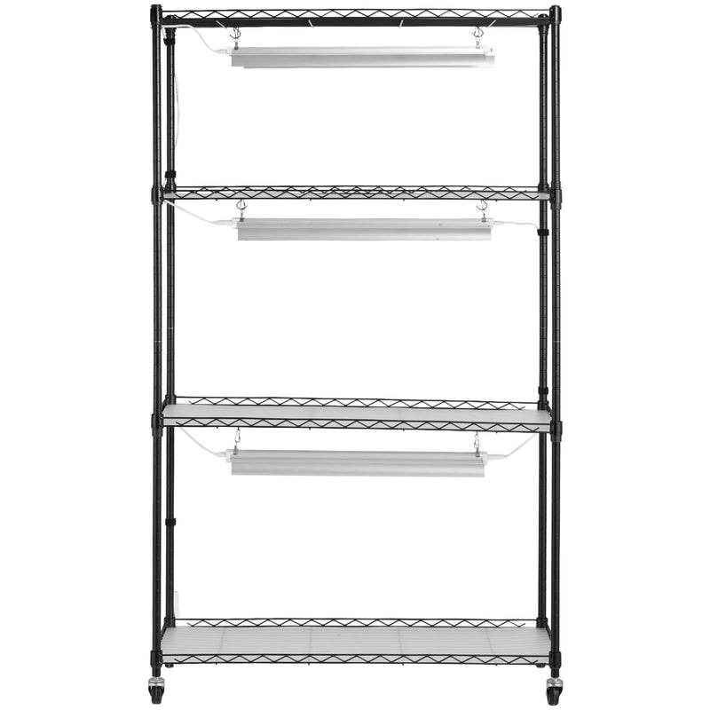 VEVOR augu statīvs ar audzēšanas gaismām, 4 līmeņi, 90W, 150 cm augsts