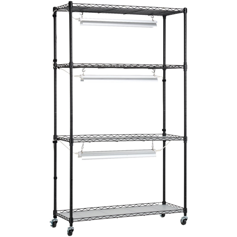 VEVOR augu statīvs ar audzēšanas gaismām, 4 līmeņi, 90W, 150 cm augsts