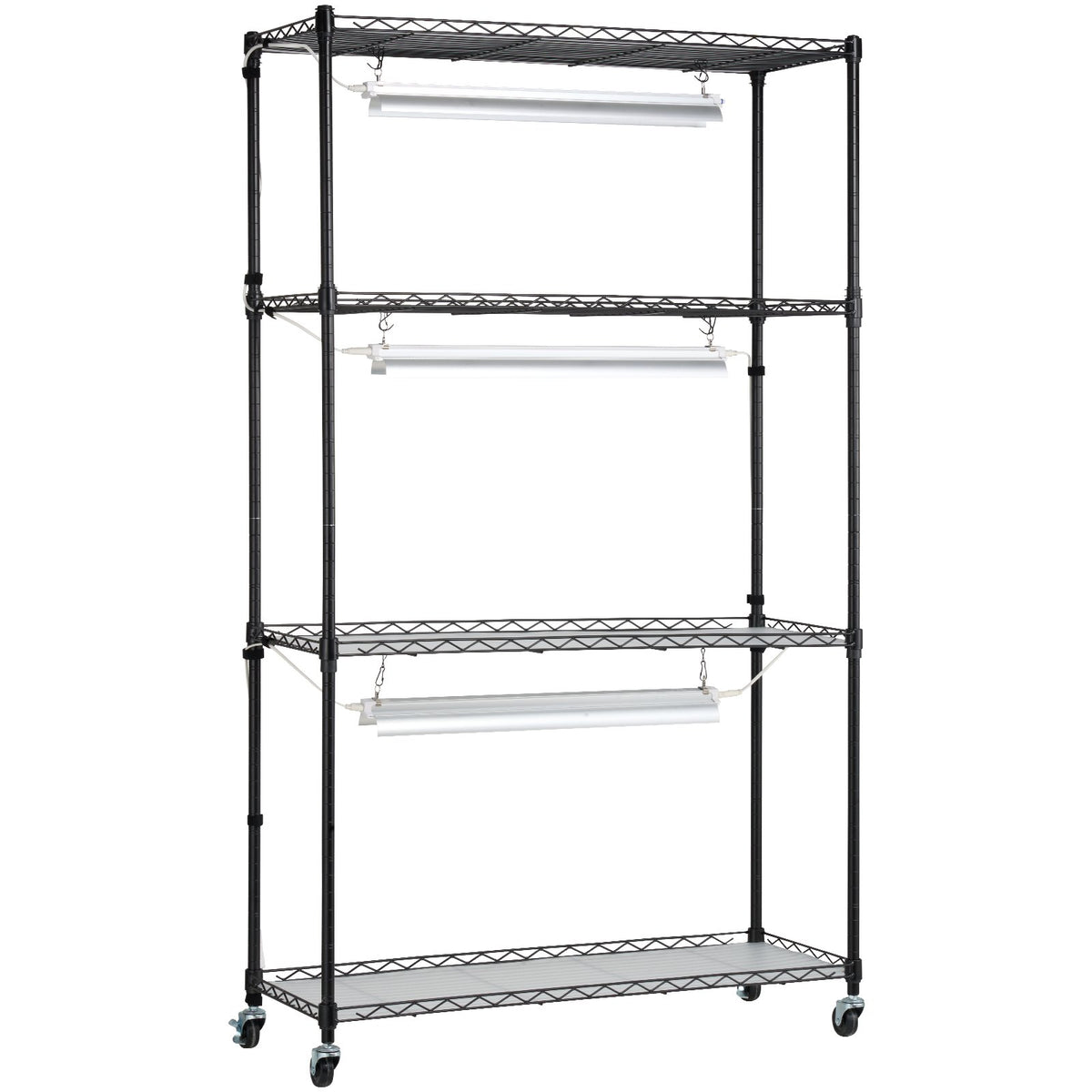 VEVOR Plant Stand with Grow Lights, 4 Tiers, 90W, 150 cm Height