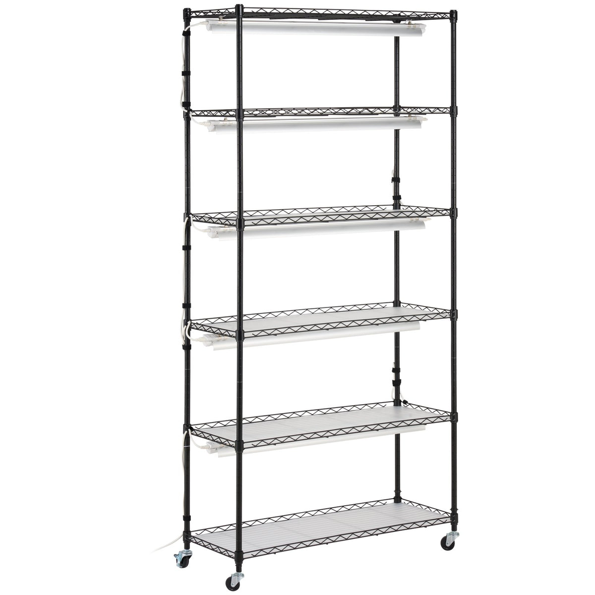 VEVOR Indoor Plant Growing Shelf with Grow Light, 6 Tiers, 180W, 180 cm