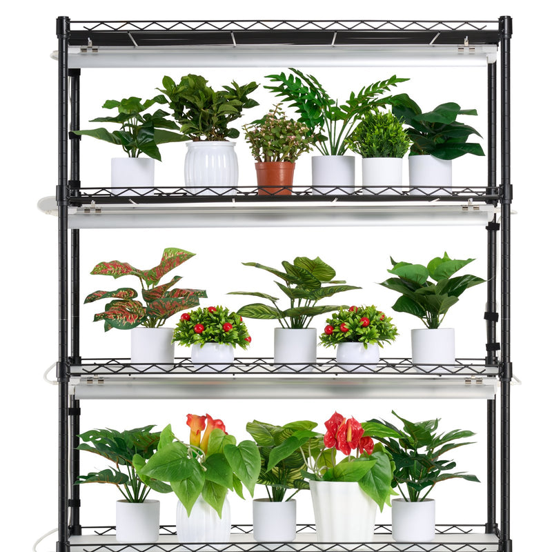 VEVOR Iekštelpu Augu Augšanas Plaukts ar Augšanas Gaismu, 6 Stāvi, 180W, 180 cm