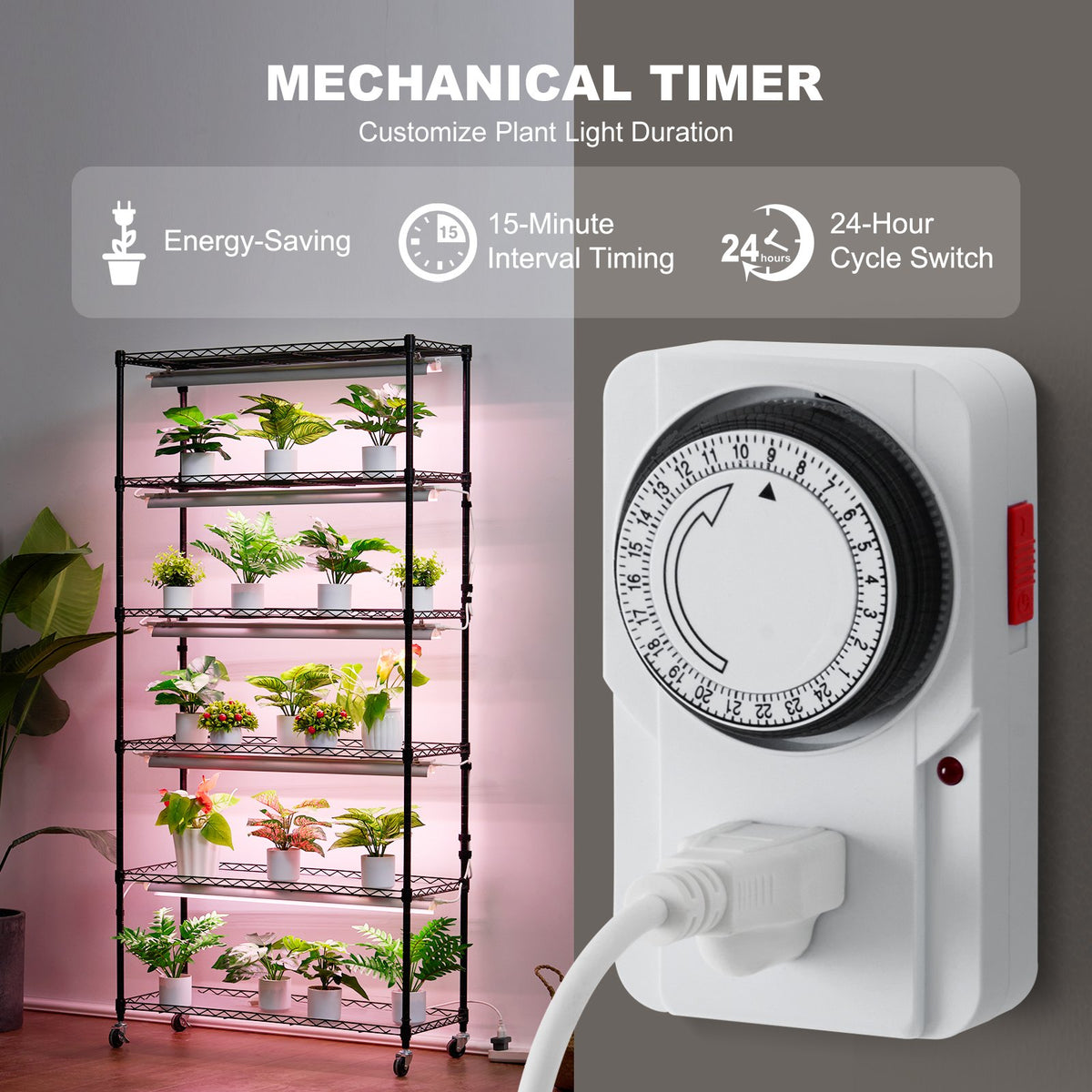VEVOR Indoor Plant Growing Shelf with Grow Light, 6 Tiers, 180W, 180 cm