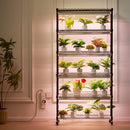 VEVOR Iekštelpu Augu Augšanas Plaukts ar Augšanas Gaismu, 6 Stāvi, 180W, 180 cm