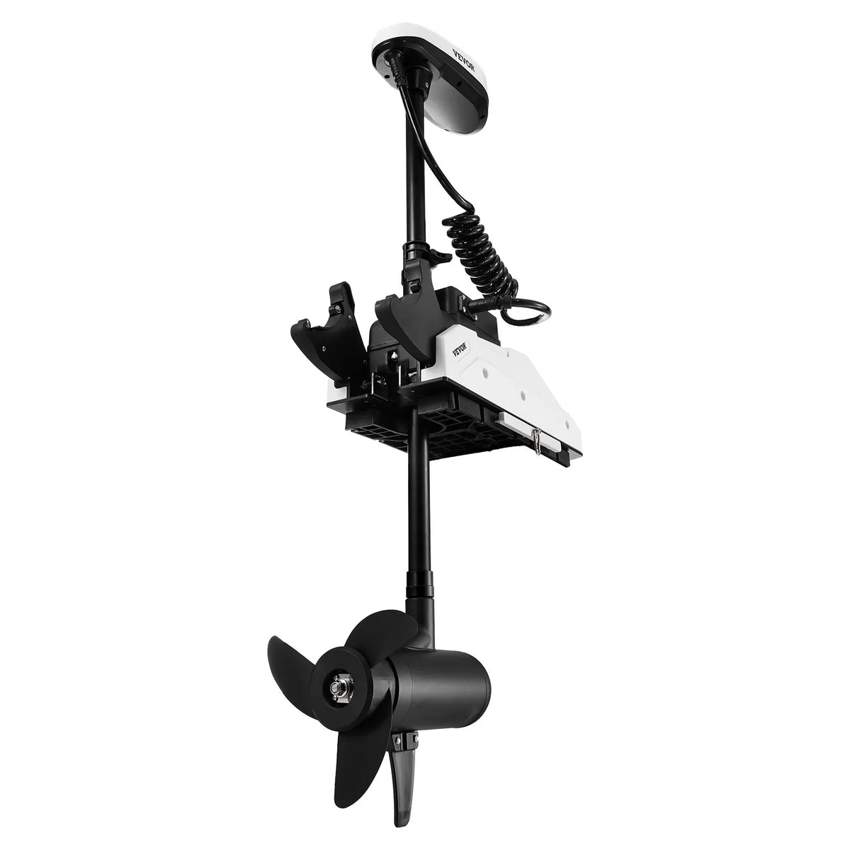 VEVOR Electric Trolling Motor for Boats, 55 lbs Thrust with GPS, 10 Speeds, Bow Mount Saltwater Use, Remote Control and LCD Battery Indicator, 914 mm Shaft Length