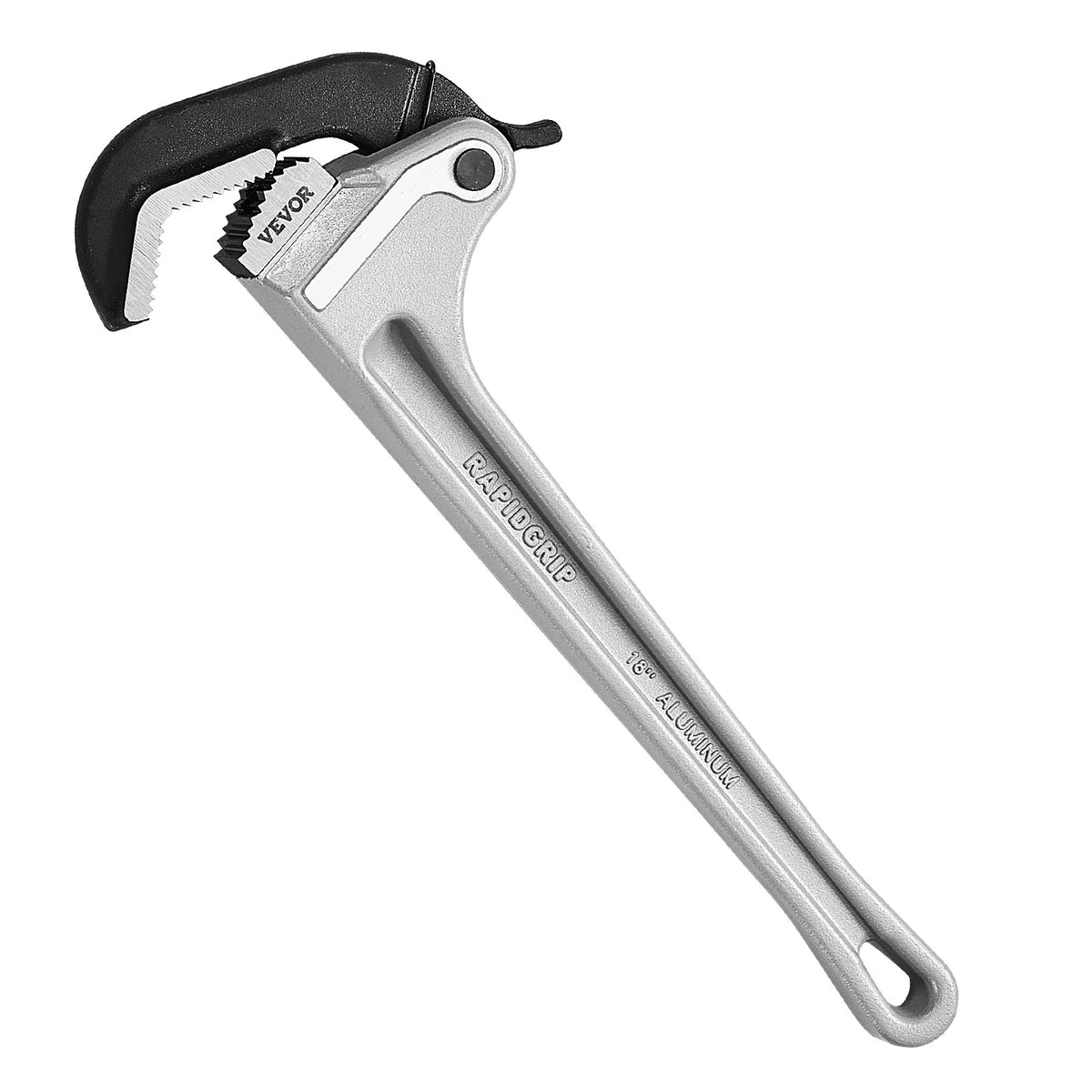 VEVOR Straight Pipe Wrench, 460 mm, with Automatic Jaw Adjustment, Ergonomic Handle and Hanging Design, Suitable for Water Pipes and Auto Repair