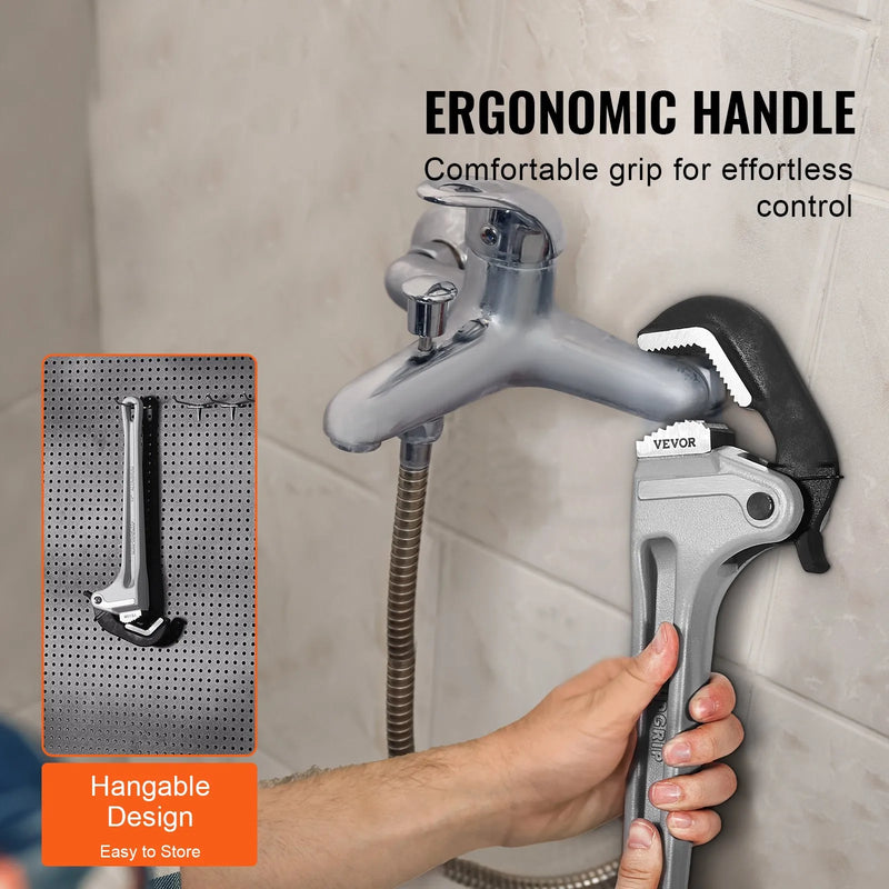 Taisnā alumīnija cauruļu atslēga, 457 mm, automātiska žokļa regulēšana, 60CRV žokļi