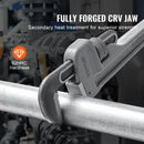 Alumīnija taisnā cauruļu atslēga 600 mm, regulējama, CRV žokļi