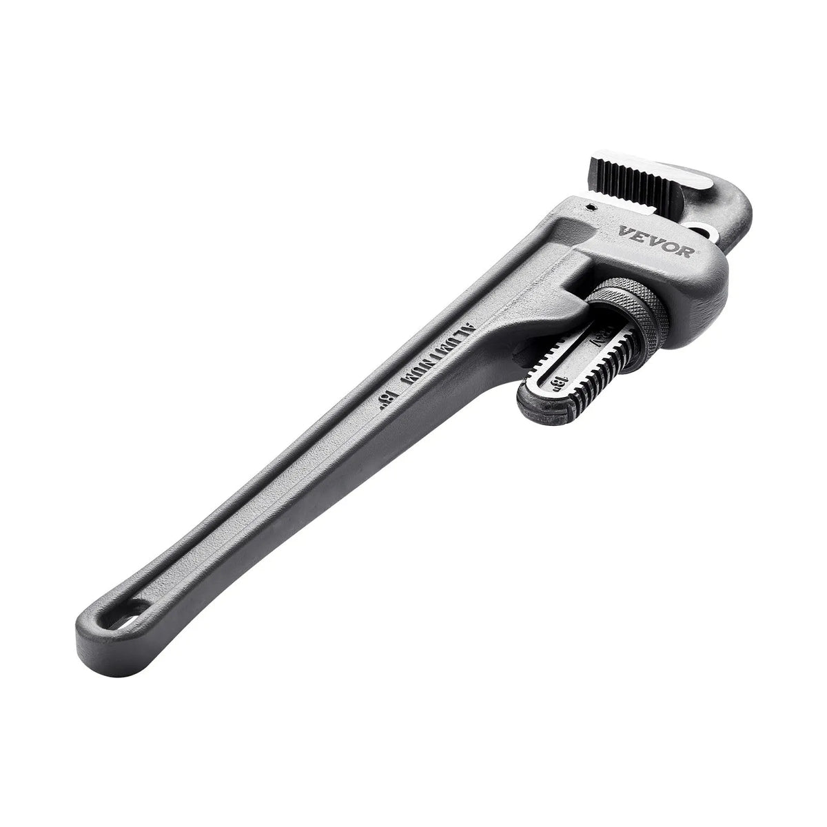 VEVOR Aluminium Straight Pipe Wrench 450 mm, Adjustable, CRV Jaws