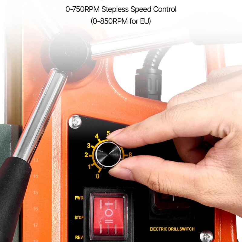 VEVOR magnētiskā urbjmašīna, 1400 W, 50 mm urbuma diametrs, 0–850 apgr./min ātrums, reversā virziena funkcija, magnētiskā urbjmašīna metāla virsmām, elektriskā urbjmašīna rūpniecībai un mājas darbiem