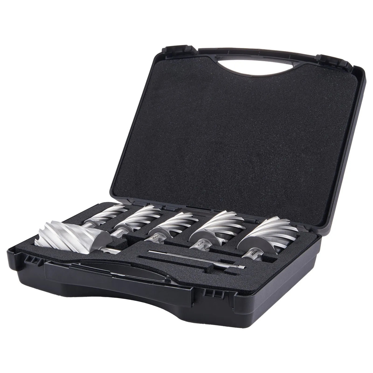 VEVOR Magnetic Drill Bit Set, 6 Pieces, Universal Shank, Cutting Depth 51 mm, Cutting Diameter 25–51 mm, M2AL High-Speed Steel, 2 Pilot Pins and Carrying Case