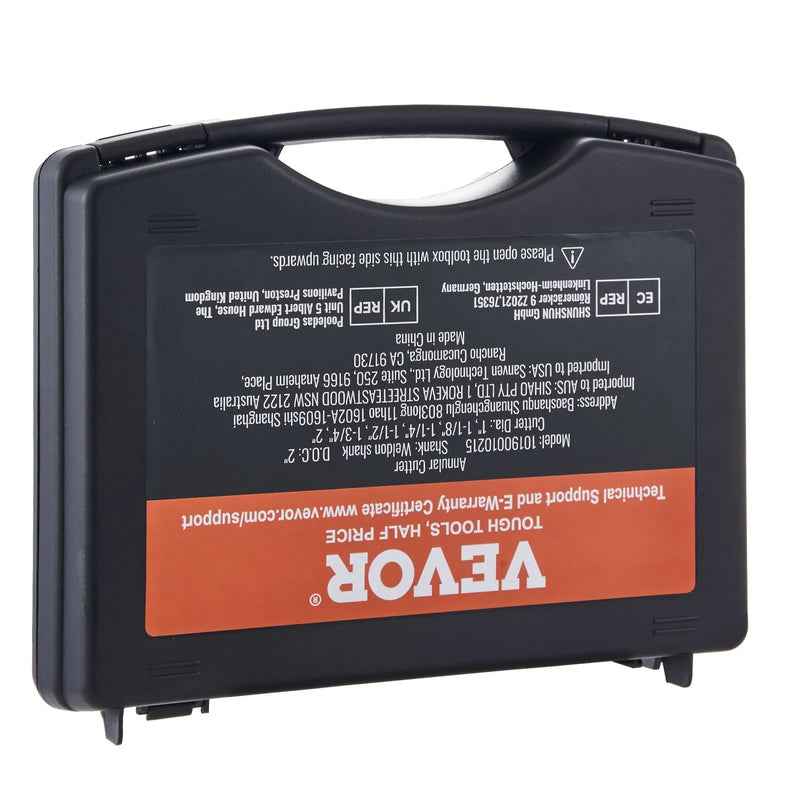 VEVOR gredzenurbju komplekts magnētiskajām urbjmašīnām, 6 gab., universālais kāts, griešanas dziļums 51 mm, griešanas diametrs 25–51 mm, M2AL ātrgriezējtērauds, 2 pilotadatas un pārnēsājams koferis