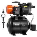 VEVOR virszemes ūdens sūknis ar spiedtvertni 1100 W, 5300 l/h, ar filtru un pretvārstu, 19 l tvertne, automātiska ūdens spiediena palielināšanas sistēma, spiediena slēdzis 1,4–2,8 bar, piemērots mājas, dārza un zāliena laistīšanai - ZEMLETES.LV