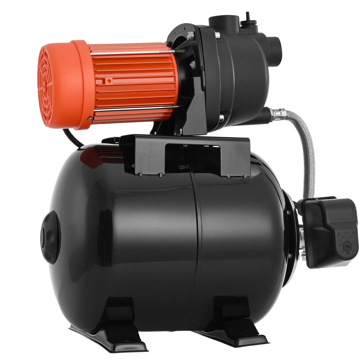 VEVOR seklā akas strūklas sūknis ar spiedtvertni 1,1 ZS, 230 V, 5000 l/h, 19 l tvertne, automātiska ūdens padeves sistēma ar spiediena slēdzi 1,4–2,8 bar, paredzēts mājai, dārzam un zālienam - ZEMLETES.LV