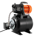 VEVOR virszemes ūdens sūknis ar spiedtvertni 1 ZS, 230 V, 3750 l/h, čuguna sūkņa korpuss, 19 l tvertne, spiediena slēdzis 1,4–2,8 bar, piemērots mājas, dārza un zāliena laistīšanai - ZEMLETES.LV