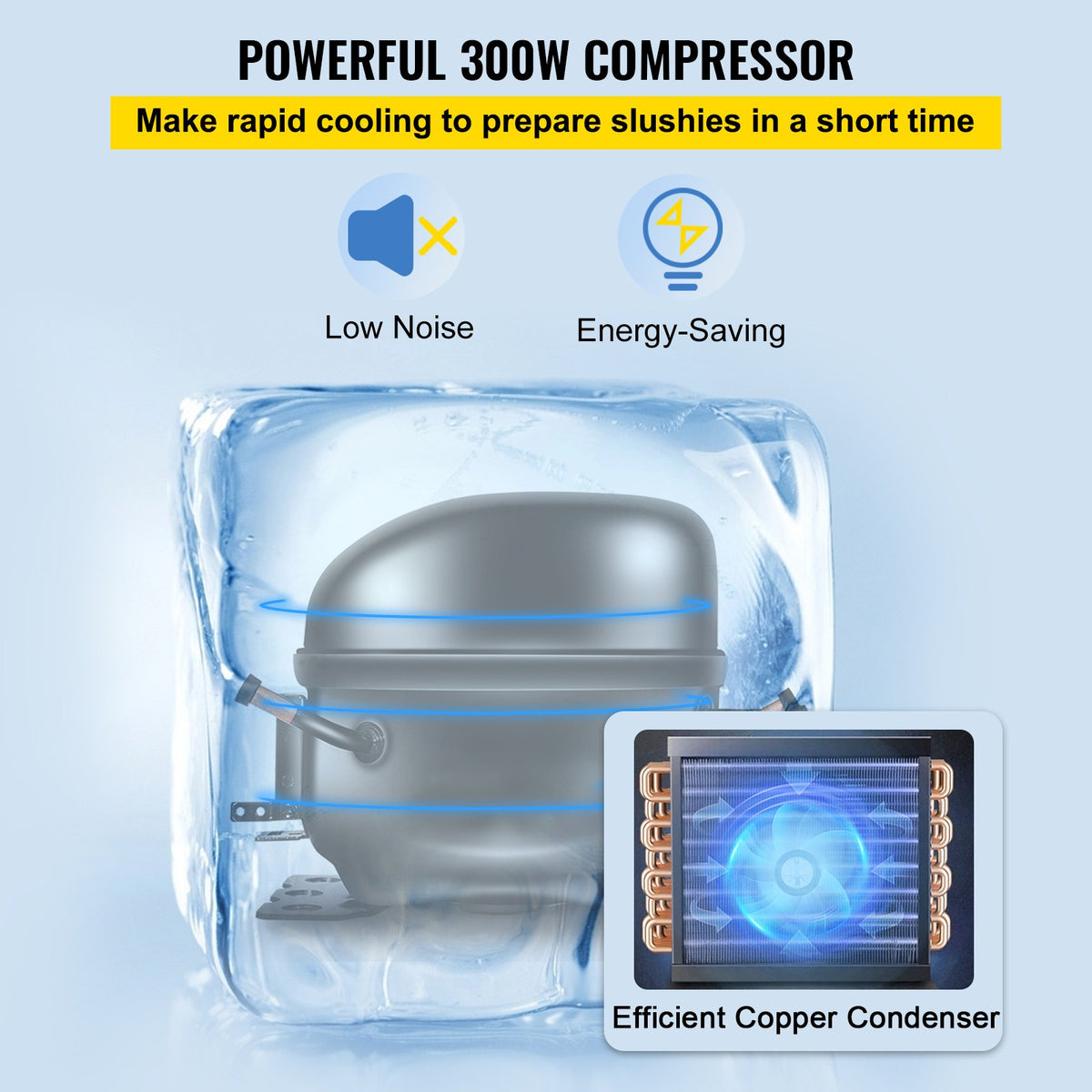 VEVOR Commercial Slush Machine 6 L, 25 Cups, 705 W, Stainless Steel