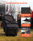 VEVOR bungu statīvu transportēšanas soma ar riteņiem 1680D, PVC riteņi, vairākas kabatas, melna