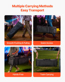 VEVOR bungu statīvu transportēšanas soma ar riteņiem 1680D, PVC riteņi, vairākas kabatas, melna