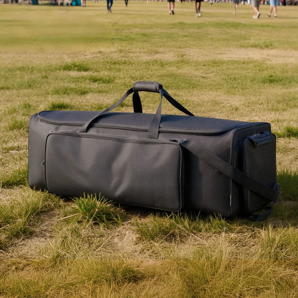 VEVOR Drum Hardware Bag with Wheels, 1680D, Multiple Pockets, Black
