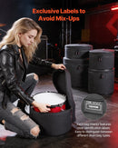 VEVOR 5 daļu bungu somu komplekts, 600D, polsterētas bungu somas basbungu, tomiem un mazajai bungai, biezs polsterējums, viegli aizsargpārvalki, transportēšanas un uzglabāšanas somas ar pārnēsāšanas rokturi, bungu un piederumu aizsardzībai