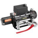 EVOR elektriskā vinča, 4 500 kg vilkšanas jauda, 12 V līdzstrāvas kravas auto vinča ar Φ8,3 mm × 19,8 m tērauda trosi, bezvadu un vadu tālvadība, IP55 ūdensizturība SUV, Jeep, piekabju, laivu un bezceļu transportlīdzekļu vilkšanai