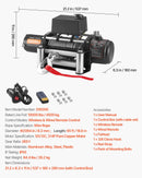 EVOR elektriskā vinča, 4 500 kg vilkšanas jauda, 12 V līdzstrāvas kravas auto vinča ar Φ8,3 mm × 19,8 m tērauda trosi, bezvadu un vadu tālvadība, IP55 ūdensizturība SUV, Jeep, piekabju, laivu un bezceļu transportlīdzekļu vilkšanai