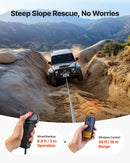 VEVOR elektriskā vinča, 12 V, vilkšanas jauda 5400 kg, tērauda trose Ø9,1 mm × 26 m, bezvadu un vadu tālvadība, piemērota SUV, Jeep, piekabēm, laivām un bezceļu transportlīdzekļiem