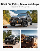 VEVOR elektriskā vinča, 12 V, vilkšanas jauda 5400 kg, tērauda trose Ø9,1 mm × 26 m, bezvadu un vadu tālvadība, piemērota SUV, Jeep, piekabēm, laivām un bezceļu transportlīdzekļiem