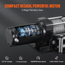 VEVOR elektriskā vinča, 12 V, 1360 kg vilkšanas jauda, ar tērauda trosi (4,8 mm × 12 m), IP55, bezvadu tālvadība, 4 virzienu troses vadotne - piemērota ATV, UTV, džipiem, SUV, piekabēm, laivām un automašīnām