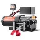 VEVOR elektriskā vinča, 12 V, 1360 kg vilkšanas jauda, ar tērauda trosi (4,8 mm × 12 m), IP55, bezvadu tālvadība, 4 virzienu troses vadotne - piemērota ATV, UTV, džipiem, SUV, piekabēm, laivām un automašīnām