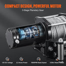 VEVOR elektriskā vinča, 12 V, 2041 kg vilkšanas jauda, ar tērauda trosi (6 mm × 12 m), IP55, bezvadu tālvadība, 4 virzienu troses vadotne - piemērota ATV, UTV, džipiem, SUV, piekabēm, laivām un auto vilkšanai bezceļa apstākļos